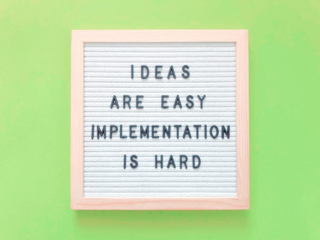 ideas are easy letterboard